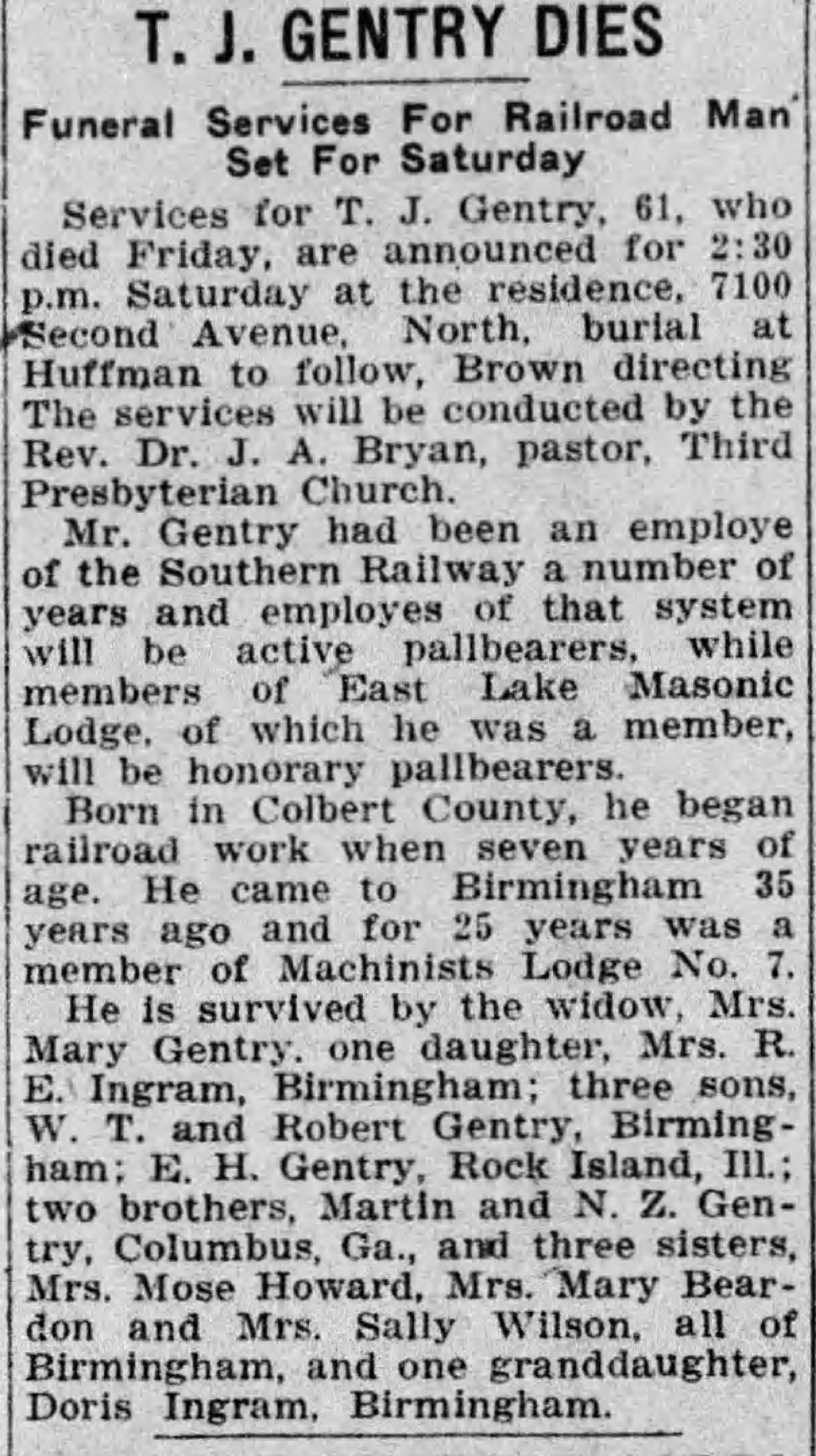 T.J. Gentry obituary